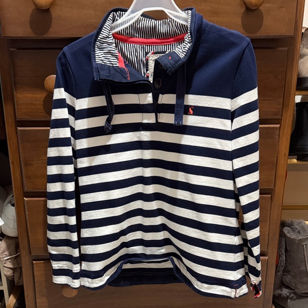 Joules Women’s Navy and White Button down sweatshirt